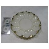 Vintage goldrim 12" Deviled Egg Plate