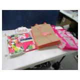 (6) Pink Flamingo NewTowels~ButterDish~Bags