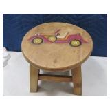 Wooden 12" Car Carved Accent Stool