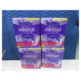 (4) New 68pk ALWAYS XtraProtection Pads