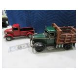 (2) Metal 13"/16" Decor OldLooking Trucks