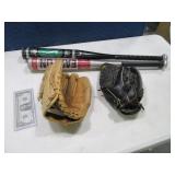 Lot (4) Youth Baseball Bats & Gloves NIKE~Easton