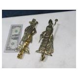 (2) 8" Brass Man~Woman Wall Hangers? Unique