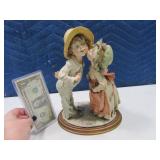 ArtistSigned 11" Boy Kissing Girl Art Sculpture
