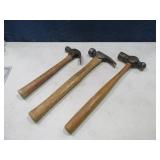 (3) HD Nice Vintage Hammers Tools BallPing VAUGHN