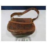 Early Leather Mushroom Embossed 11" Handbag