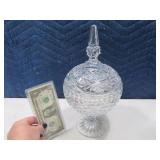 10" Crystal Glass Covered Round Dish