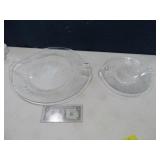 (2) Glass FISH 16"&10" Platters
