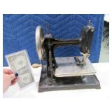 Antique Metal 10" HandCrank Sewing Machine AS IS
