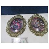 Pair 13" BubbleGlass MidCentury Wall Art Pictures