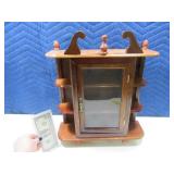 Mini 14" China Hutch KnickKnack Wood Cabinet