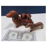 (2) DACHSUND Dog Porcelain Figures Vintage 6"ish