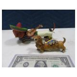 (2) Dachsund Collectible Figures 7" & 4"