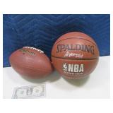 (2) Nice Leather Football & Basketball