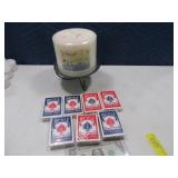 (8) New Large Candle & 7decks Playing Cards