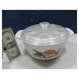 Deep 11" MUSHROOM Covered Casserole Dish Vtg