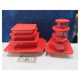 9pc Glass PYREX asst Dishes w/ Lids