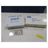 (2) First Aid Kits in Metal Boxes Bandaids