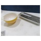 (2) Vintage Pyrex 6" Bowl & Aluminum IceCube Tray