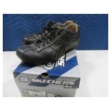 Mens sz10.5 SKECHERS Leather Slip On Shoes EXC