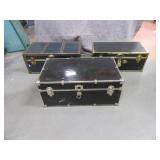 (3) Classic Foot Locker Trunk Storage