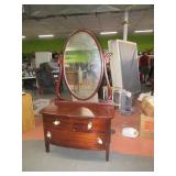 Antique LowBoy 40" Dresser w/ Large Mirror