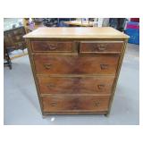 Antique 35" 5drawer Chest Of Drawers Wood