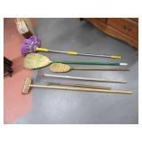 (6) asst Brooms~Mop~Rake yardtype Tools