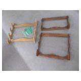 (3) Classic Wooden Wall Gun Rack Holders