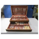 Large Silverplate Flatware Set in NICE Box