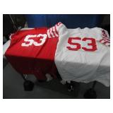 (2) Romanowski PlayerWorn Practice 49ers Jerseys