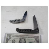 (2) Metal GERBER Single Blade Folding Knives
