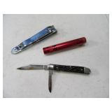 (3) Pocket Knife~MiniMag Keychain Light~Nail Clipr