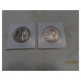 (2) Walking Liberty Half Dollar silver Coins