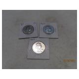 (3) 1961d/62d/63d Franklin silver Half Dollars