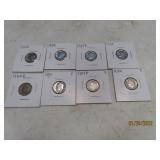 (8) 1950s silver Roosevelt Dimes