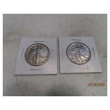(2) Walking Liberty Half Dollars sleeved