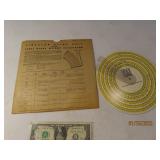 Vtg CF&I Unusual Round Slide Rule