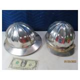 (2) Aluminum Vintage Mining Helmets US GOVT