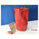 Unusual 10" Vintage African Leather Bag Reddish