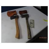 (2) 50s BOY SCOUT~US Hand Axe Tools w/ Sheath