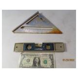 (2) Tools Aluminum 6" square & 8" Stanley Level