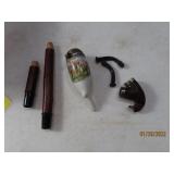 Antique Unusual Porcelain Smoking Pipe w/ Deer