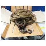 Antique HD Block & Tackle Tool w/ Rope