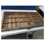 Antique Printers Wood Tray 16.5"x32.5" Display Box