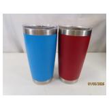 (2) YETI blue/red 7' Insulated Tumbler Mugs