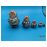 Signed Russian Handpainted Fatty 2.5' Nesting Doll