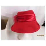 vtg APRIL CORNELL women's Red Felt Dress Hat
