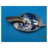 unique Handmade Belt Buckle EAGLE w/ Knife NEAT