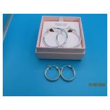 (2sets) Sterling Silver Hoop Earrings 1'~1.5' 6g